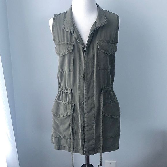 XS Mossimo Utility Style Vest Army Green - Picture 5 of 7